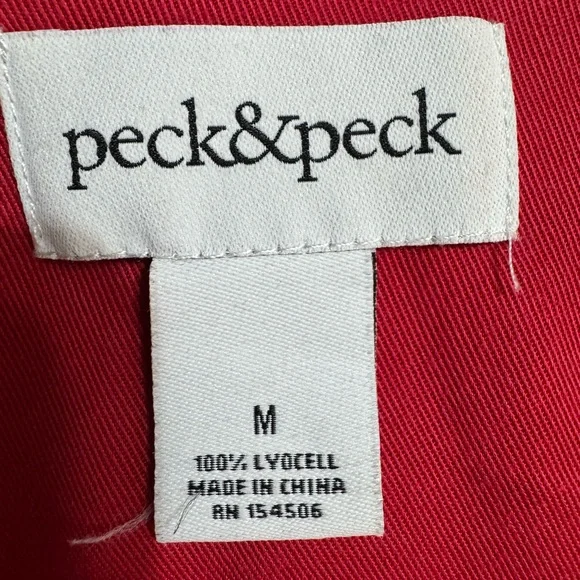 Peck & Peck Red Lyocell‎ Zip Front Utility Jacket Medium - Picture 4 of 4